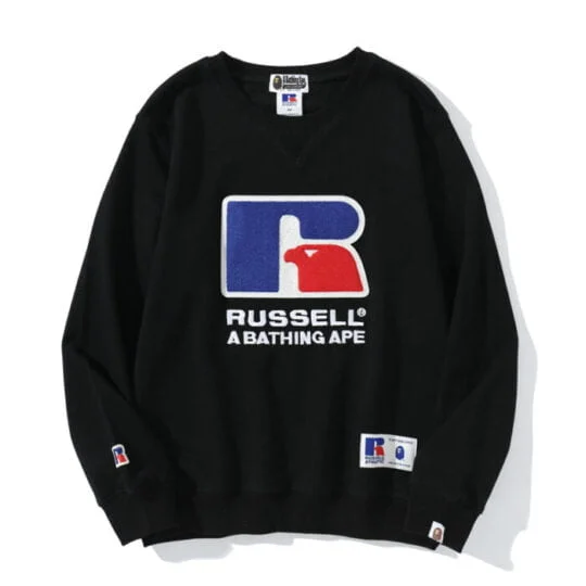 Russell x Bape Ape Head Print Pullover Sweater