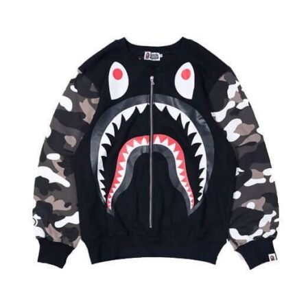 BAPE Color Camo Metal Zip Shark Sweater